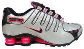 Tênis Nike Shox NZ Prata Preto e Rosa