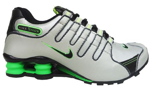 Tênis Nike Shox NZ Preto Prata e Verde cromado