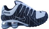 Tênis Nike Shox NZ Branco e Preto cromado