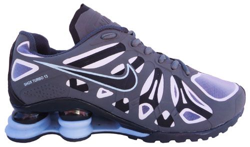 Tênis Nike Shox Turbo 13 Grafite Preto e Azul Bebê