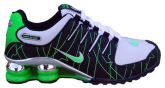 Tênis Nike Shox NZ Branco Preto e Verde cromado