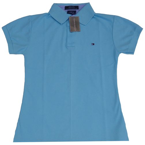 Camisa Feminina Tommy Hilfiger Polo Azul Bebê