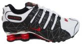 Tênis Nike Shox NZ Preto Branco e vermelho